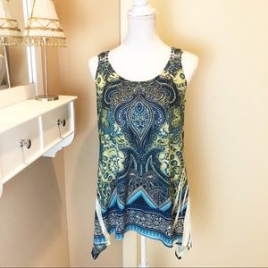 •Long Flared Bottom Cami Tee•